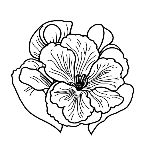 A Flower Bouquet In Black And White Abstrait With Crocus Pansy Hibiscus Lilac Clematis