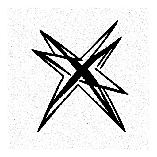 North Star With Cursive Letters M And A