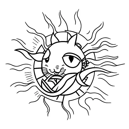 Ninja Rat With Sun Setting Behind