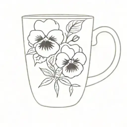 Coffee Mug With Pansies