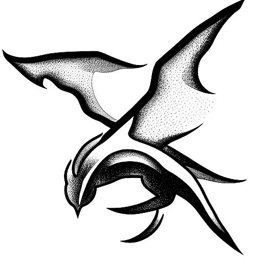 Wyvern Flying Over A Mountain