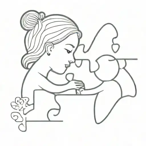 Son And Daughter Puzzle Piece Design
