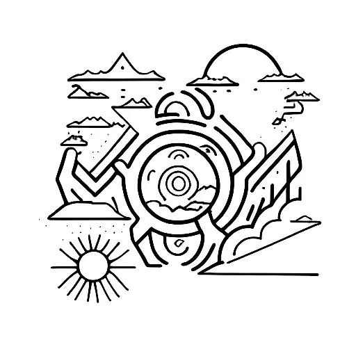 Mountain And Ocean And Sun