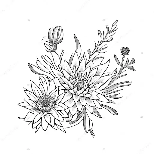 Flower Bundle With Daffodils Water Lily Aster And Larkspur