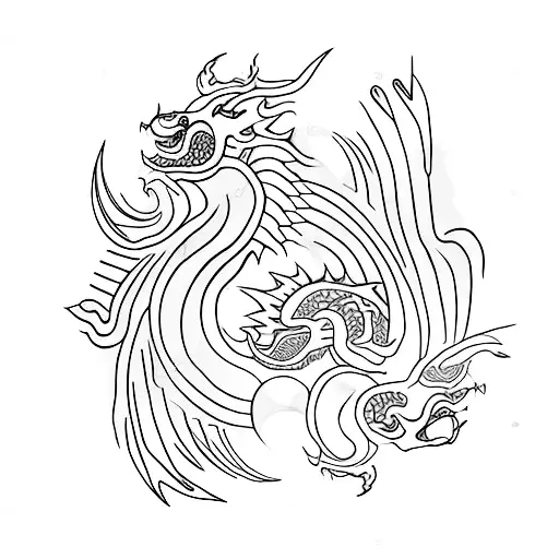 Ying And Yang Dragon