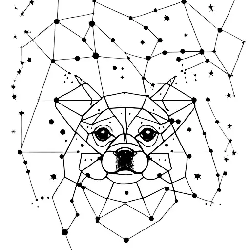 A Constellation Of Stars Forming The Shape Of A Dog