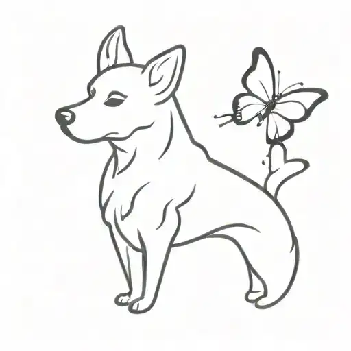 Dog And Butterfly Semicolon