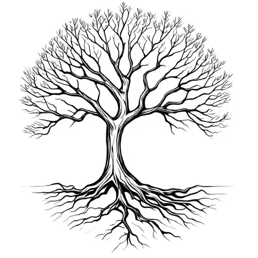 Thin Abstract Lines That Make An Image Of A Gondor Tree