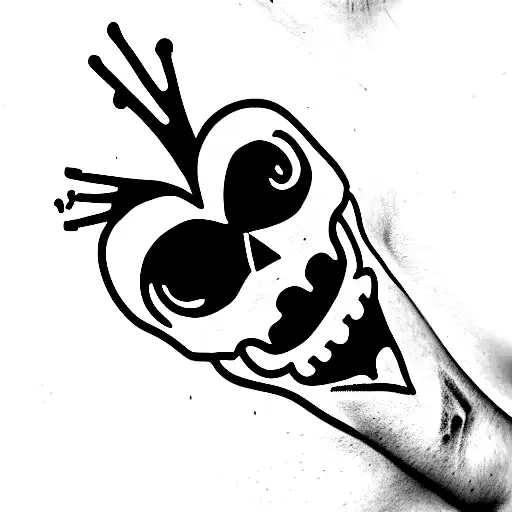 Skeleton Falling With Hearts For Eyes