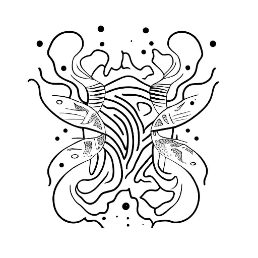 Combination Of Semi Colon And Two Khoi Fish