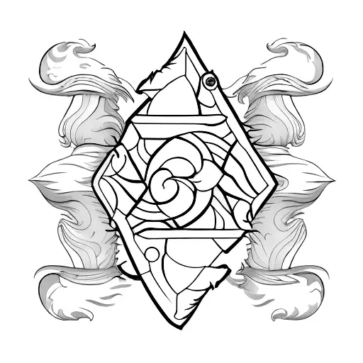 A Minimalist Tattoo Of A Fantasy Book With A Keyhole On The Cover