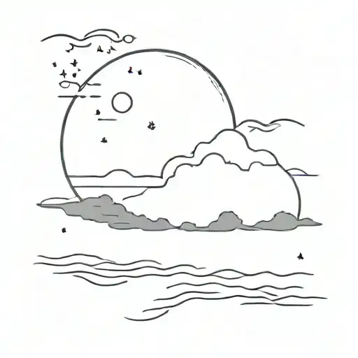 Full Moon Setting Over Water