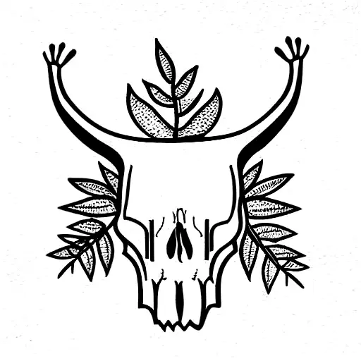 Animal Skulls With Leafe Inside