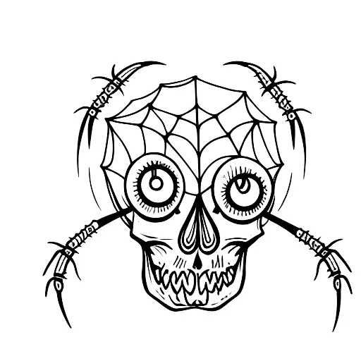 Skull With Spider Eyes