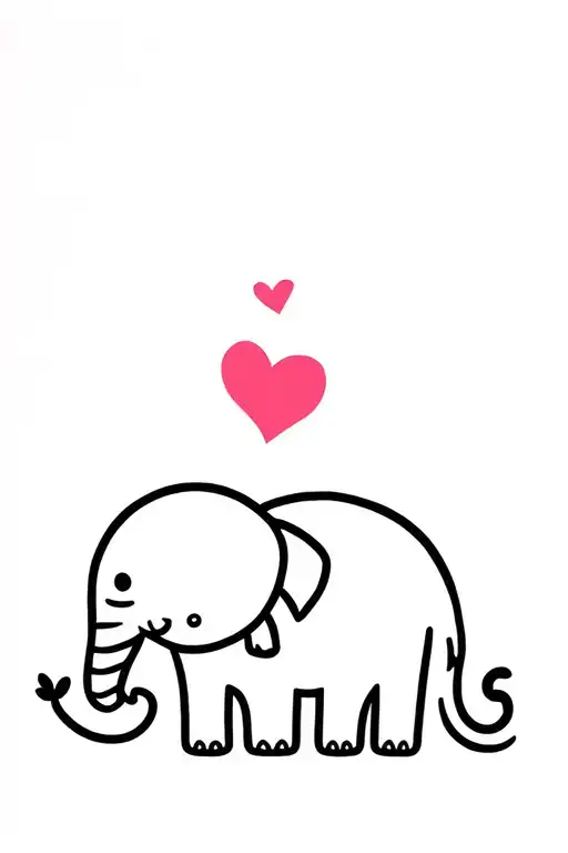 Baby Elephant With Heart