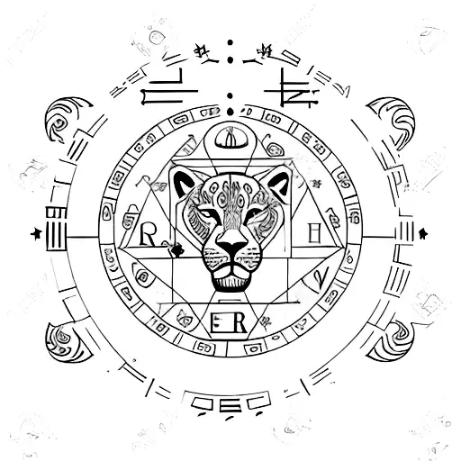 Leo Zodiac Symbol With Birth Date In Roman