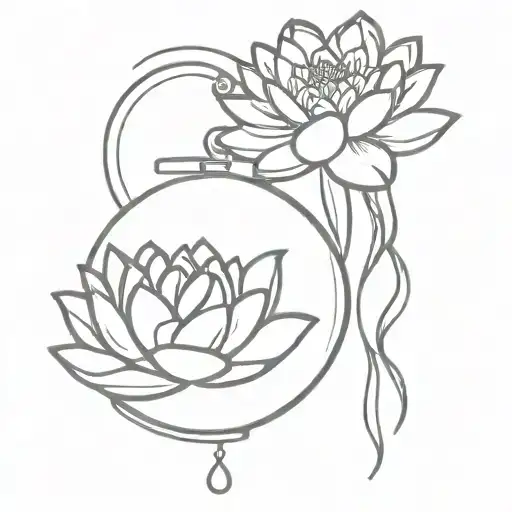 Locket With S And Water Lily