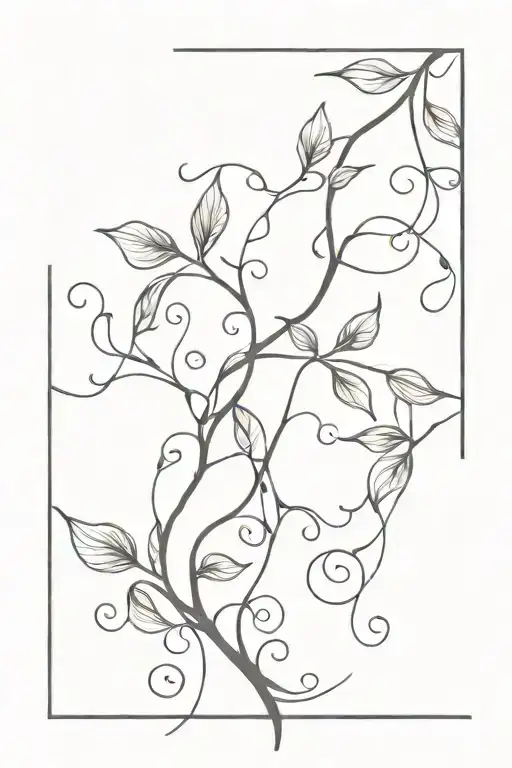 Long Abstract Vine Thin Long