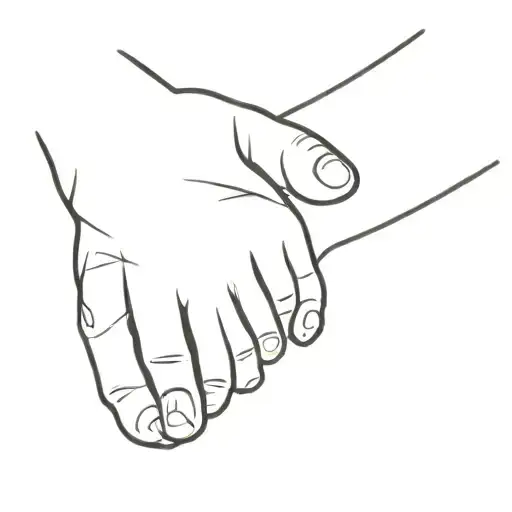 Graceful Silhouette Of A Baby's Hand Or Foot Black And White