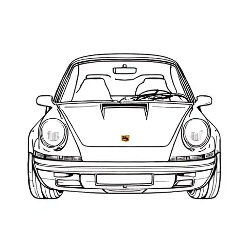 Porsche Car Shape Outline
