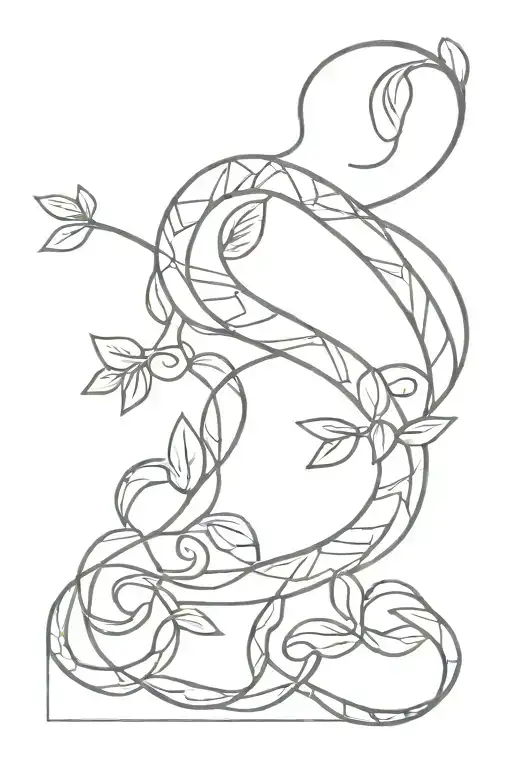 Vine Growing With Snake Coiled