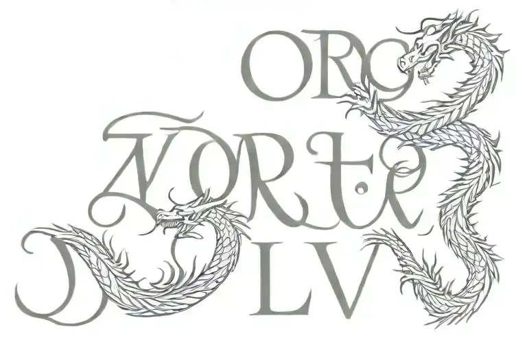 Words Long Live With 2 Dragon Wrapping