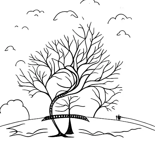 Tree With A Girl Next To It