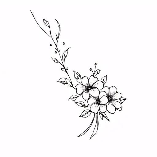 Stone Scar On The Neck With Flowers