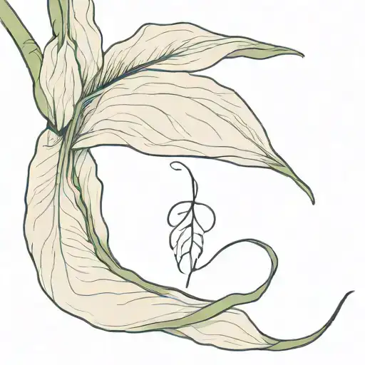 Single Stem Peace Lily Fine Line With Initials Aky Intertwined