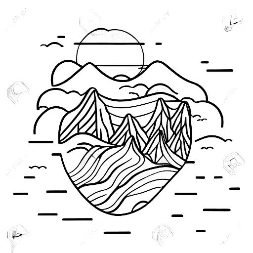 A Serene Mountain Landscape With A Trail Winding Through It