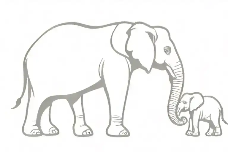 Elephant And 2 Babies