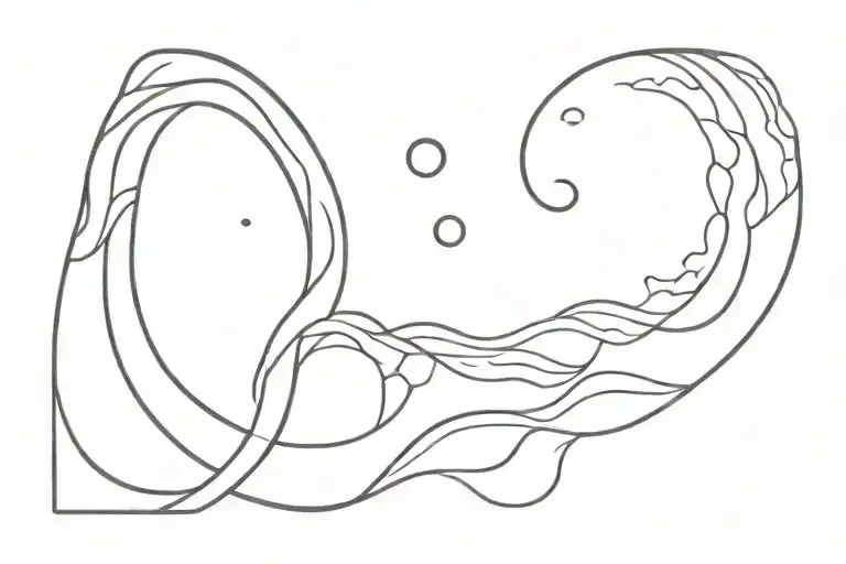 Waning Cresent Moon With Waves Flowing