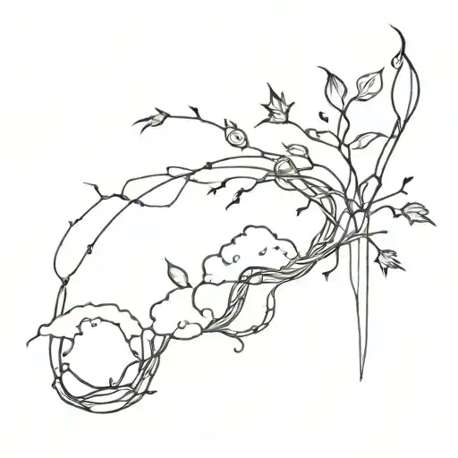 Cloud Final Fantasy 7 With Vines Growing Down