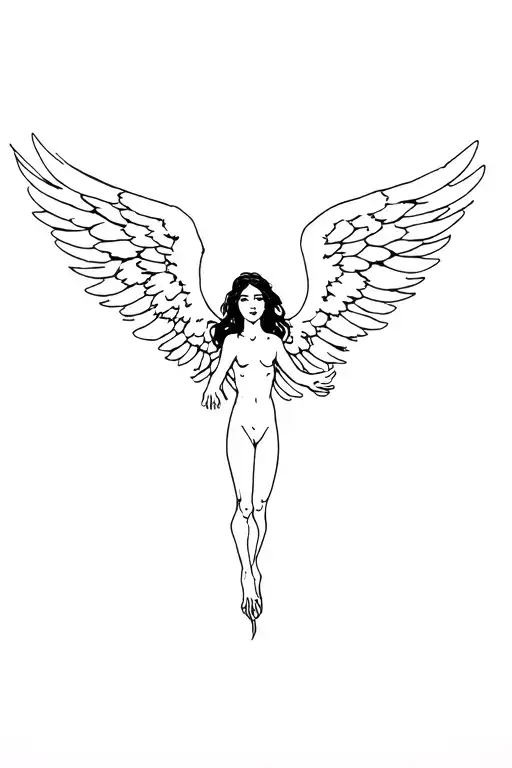 Fallen Angel From Height Try To Hold Hands