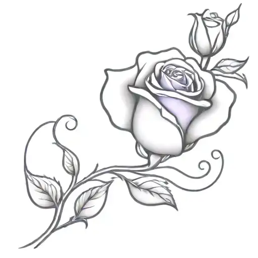 A Purple Rose Under Breast And Has A Date As The Vine