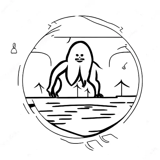 A Sasquatch Playing Disc Golf