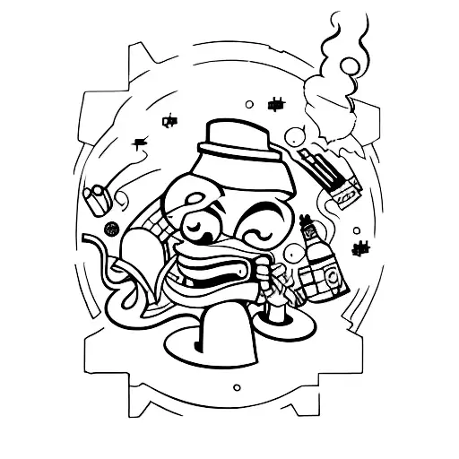 Cartoon Bomb With Lit Fuse