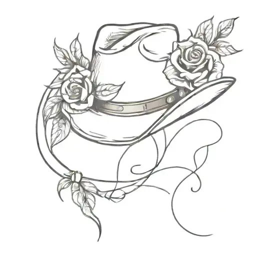 Cowboy Hat With Roses And Honeysuckles Flowers