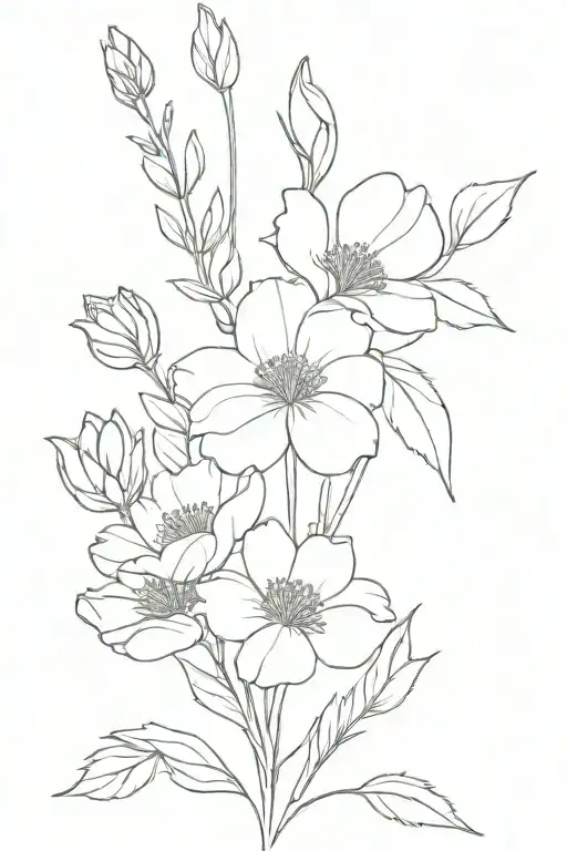 Bouquet Of February And August Birth Flowers