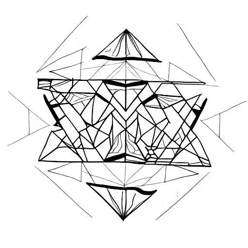 Three Triangles Joined With Fine Line
