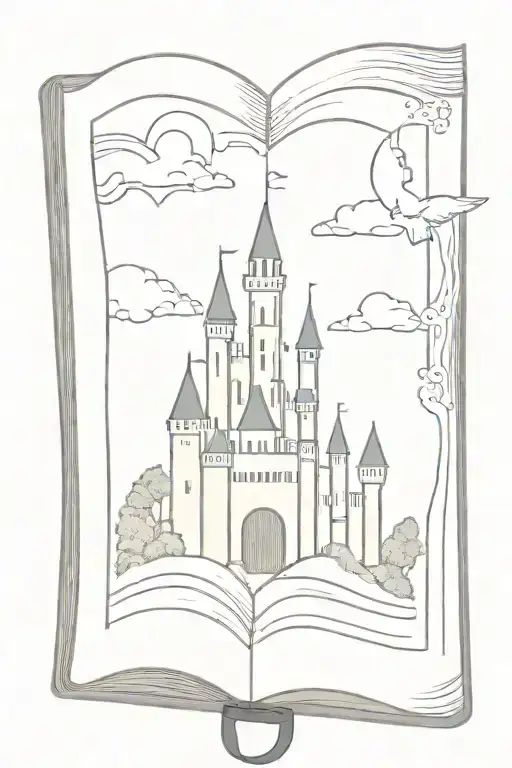 Open Book With Castle Coming Out Of Pages