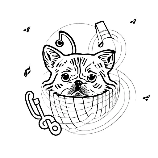 A Cna Symbol With Musical Notes And Adorable Puppies And Kittens