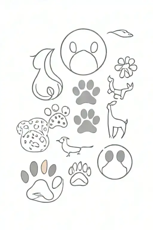 Paw Prints Of Multiple Animal Species Appropriate Keeping