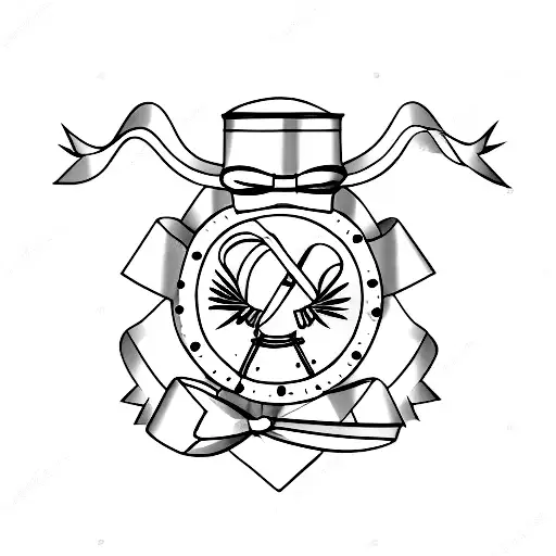 Knife With A Dainty Ribbon Bow Tied To Handle