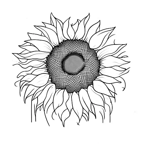 A Sunflower Growing Through The Cracks Of A Concrete Wall