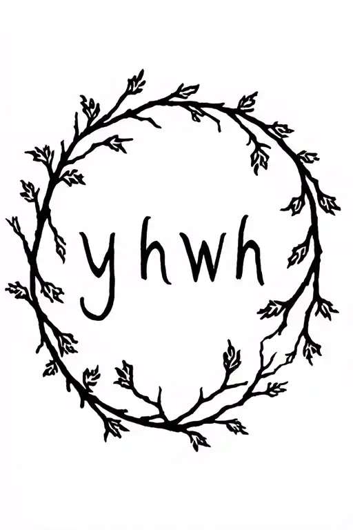 Yhwh Spelled Out As Branches Of Bush On Fire