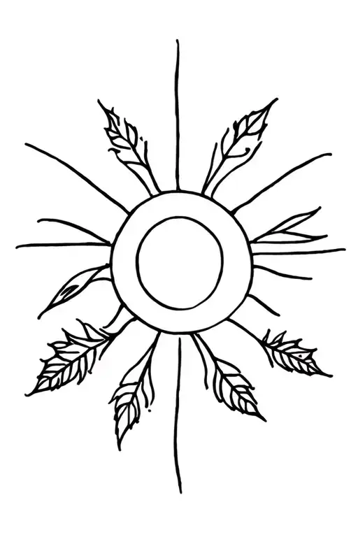 Sun Combining Elements Leaves