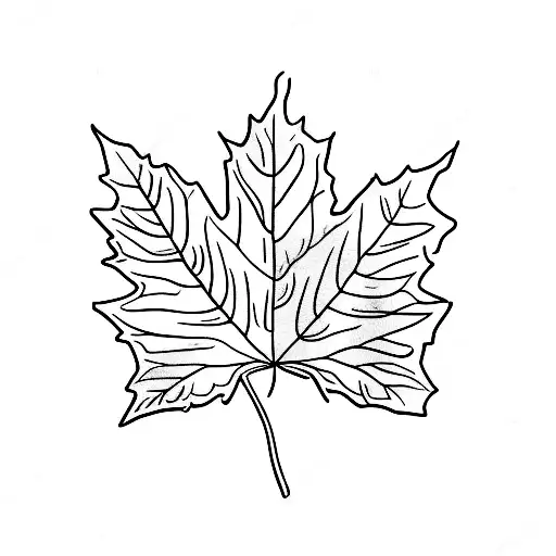A Minimalist Tattoo Of A Maple Leaf Infused With Matcha