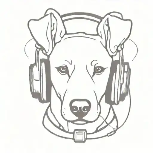 A Dog Wearing Headphones And Listening To A Radio Broadcast