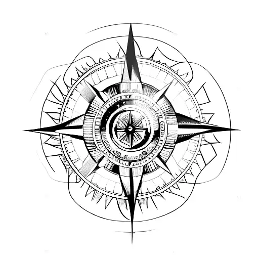A Compass Needle Formed By Intertwining Lotus Stems